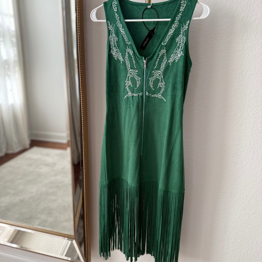 Oyrosy Green Western Dress